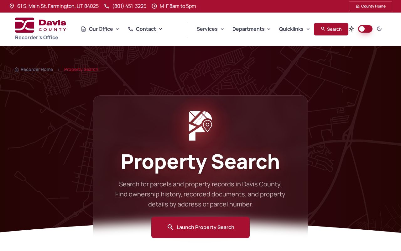 Farmington residents directory Recorder property and deed search