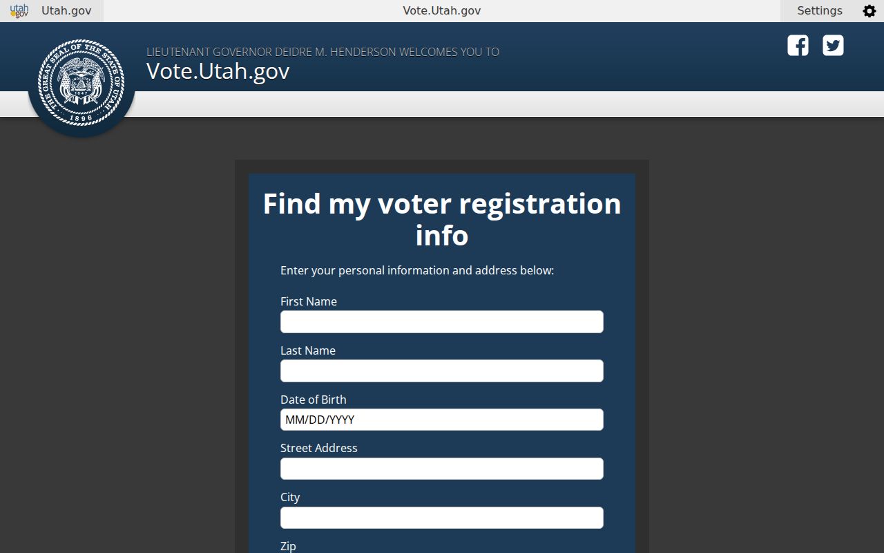 Farmington residents directory Utah voter search form