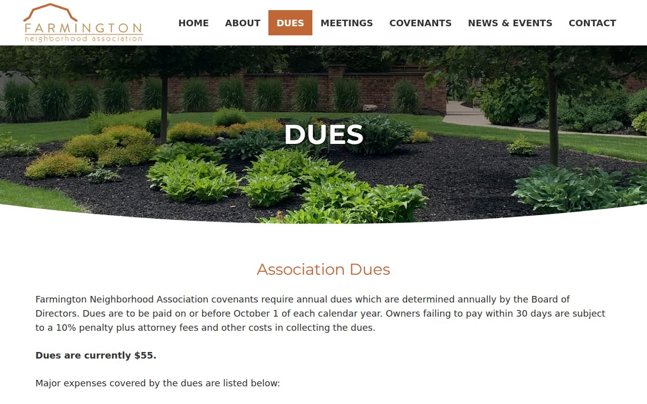 Farmington neighbors local association directory information