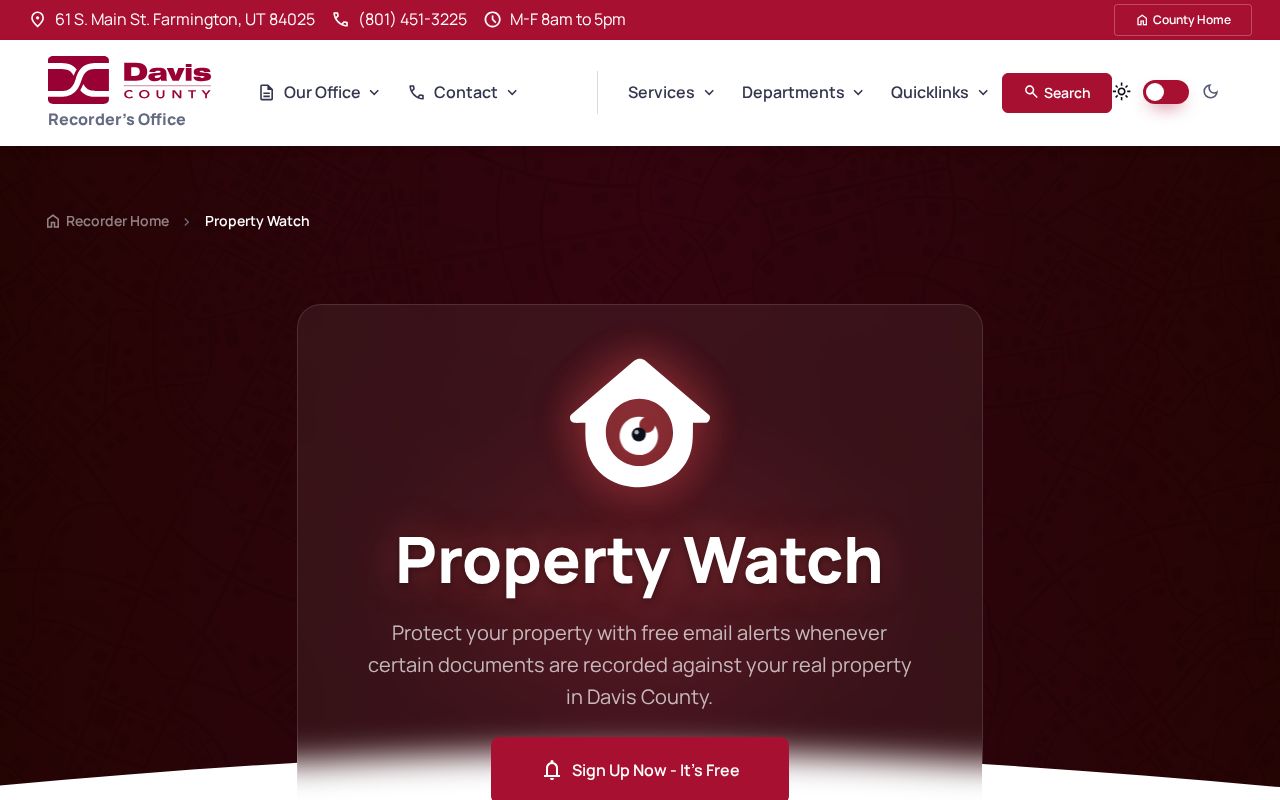 Farmington previous residents property deed and mortgage alert