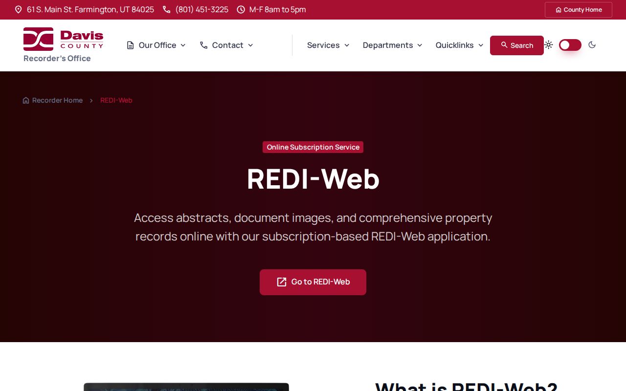 Farmington street directory REDI-Web deed and parcel search